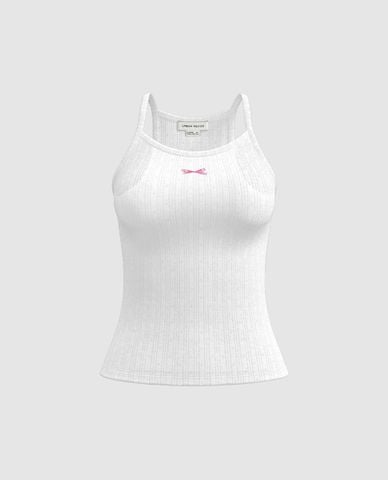  URBAN REVIVO - Áo hai dây nữ cổ tròn in họa tiết 