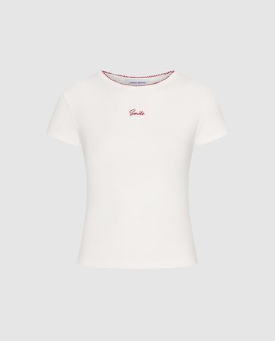  URBAN REVIVO - Áo thun nữ cổ tròn tay ngắn phom ôm 