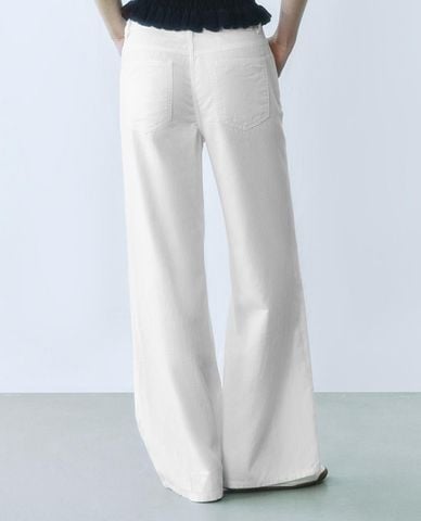  URBAN REVIVO - Quần jeans nữ ống rộng phong cách tối giản 