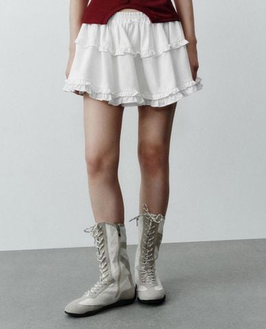  URBAN REVIVO - Chân váy chữ A mini lưng thun 