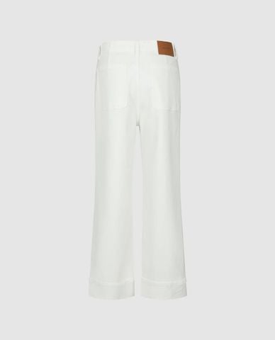  URBAN REVIVO - Quần jeans nữ ống rộng xắn gấu 