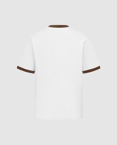  URBAN REVIVO - Áo thun nam cổ tròn tay ngắn phối viền 