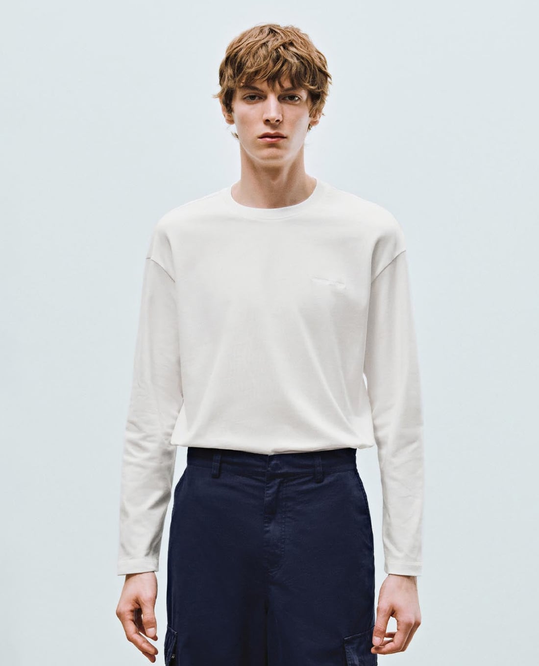 URBAN REVIVO - Áo thun nam cổ tròn tay dài