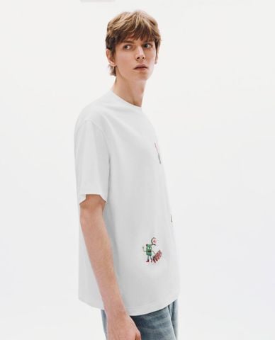  URBAN REVIVO - Áo thun nam cổ tròn tay ngắn in họa tiết 