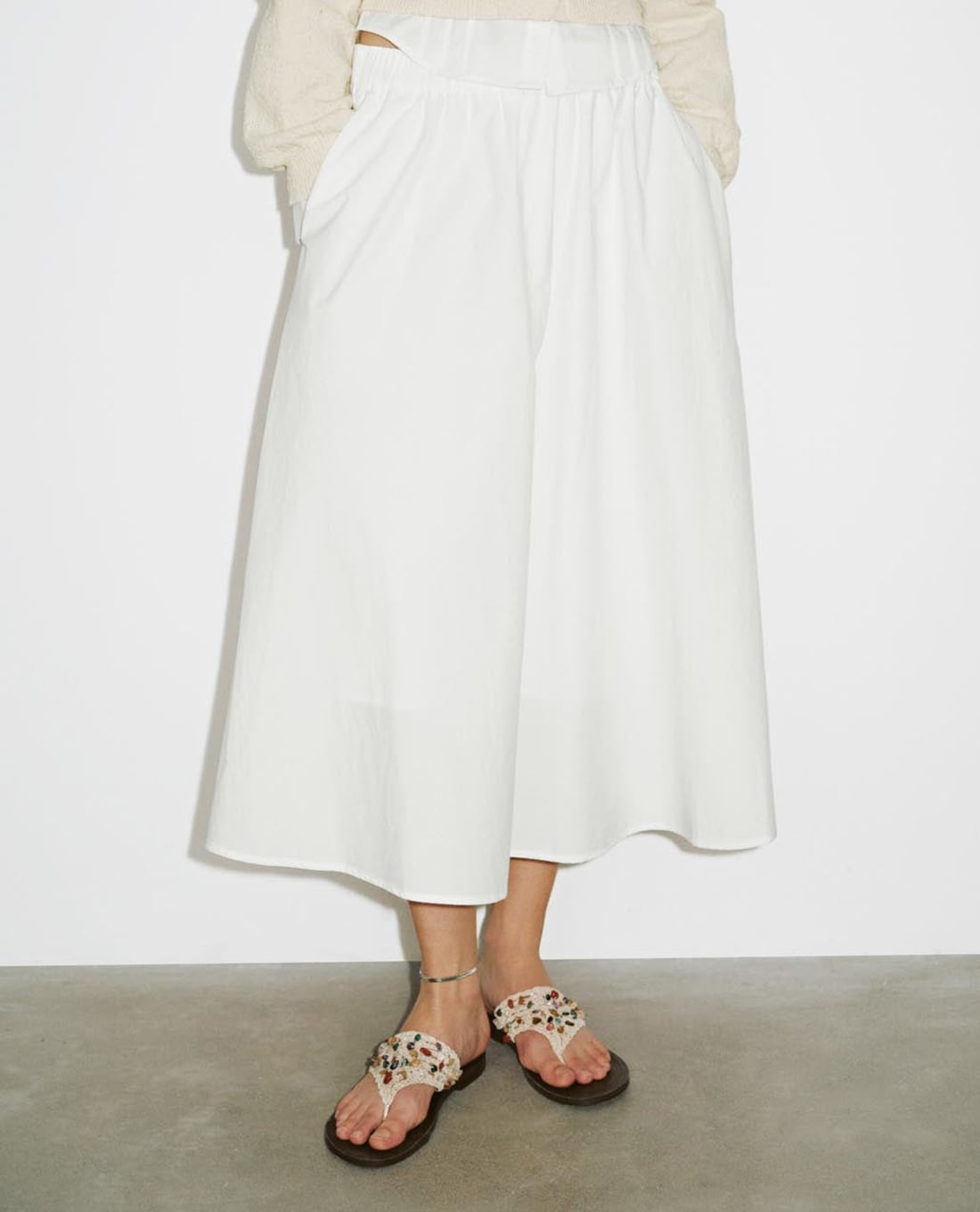 URBAN REVIVO - Chân váy chữ A midi lưng thun