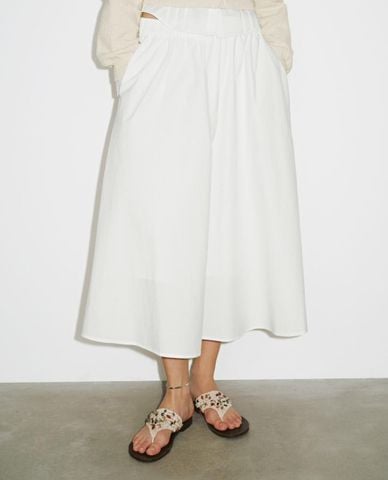  URBAN REVIVO - Chân váy chữ A midi lưng thun 