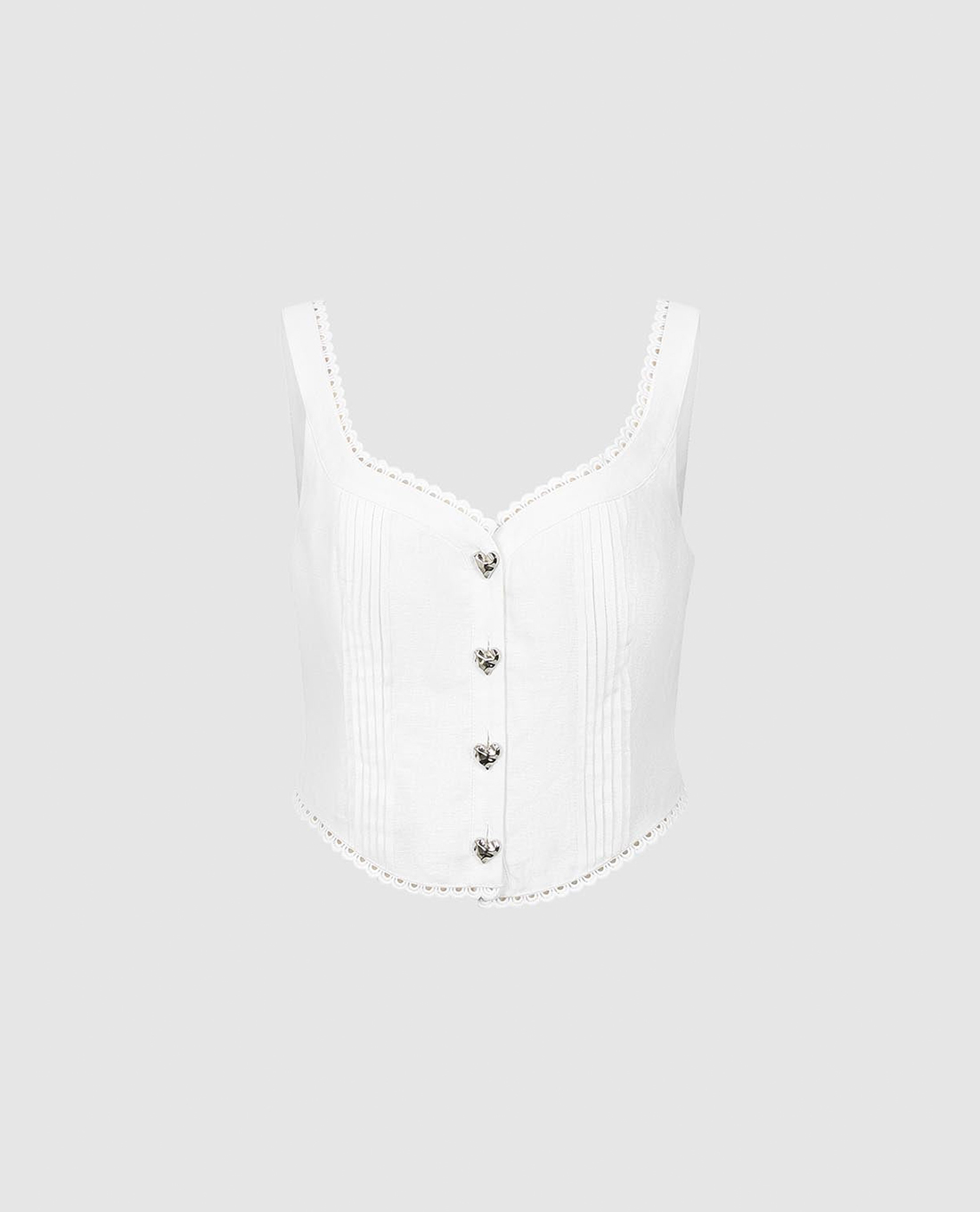 URBAN REVIVO - Áo hai dây nữ phối ren kẻ sọc