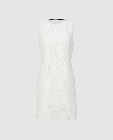  URBAN REVIVO - Đầm sát nách mini phối ren hoa 