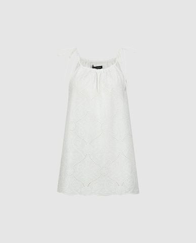  URBAN REVIVO - Áo hai dây nữ họa tiết ren buộc dây 