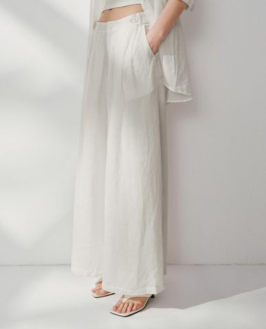  URBAN REVIVO - Quần nữ ống rộng thanh lịch 