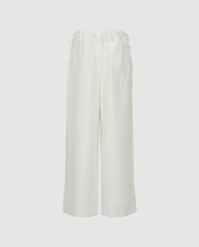  URBAN REVIVO - Quần nữ ống rộng lưng thun thắt nơ 
