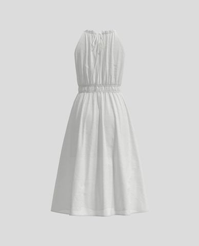  URBAN REVIVO - Đầm sát nách midi cổ yếm 