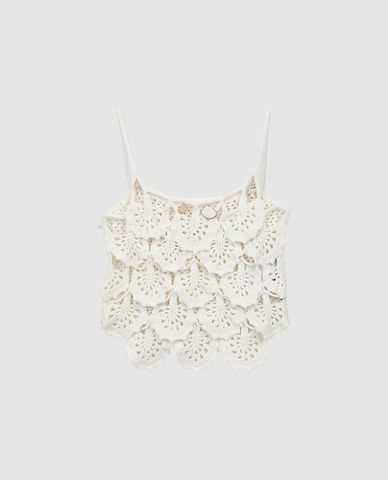  URBAN REVIVO - Áo hai dây nữ phom croptop 