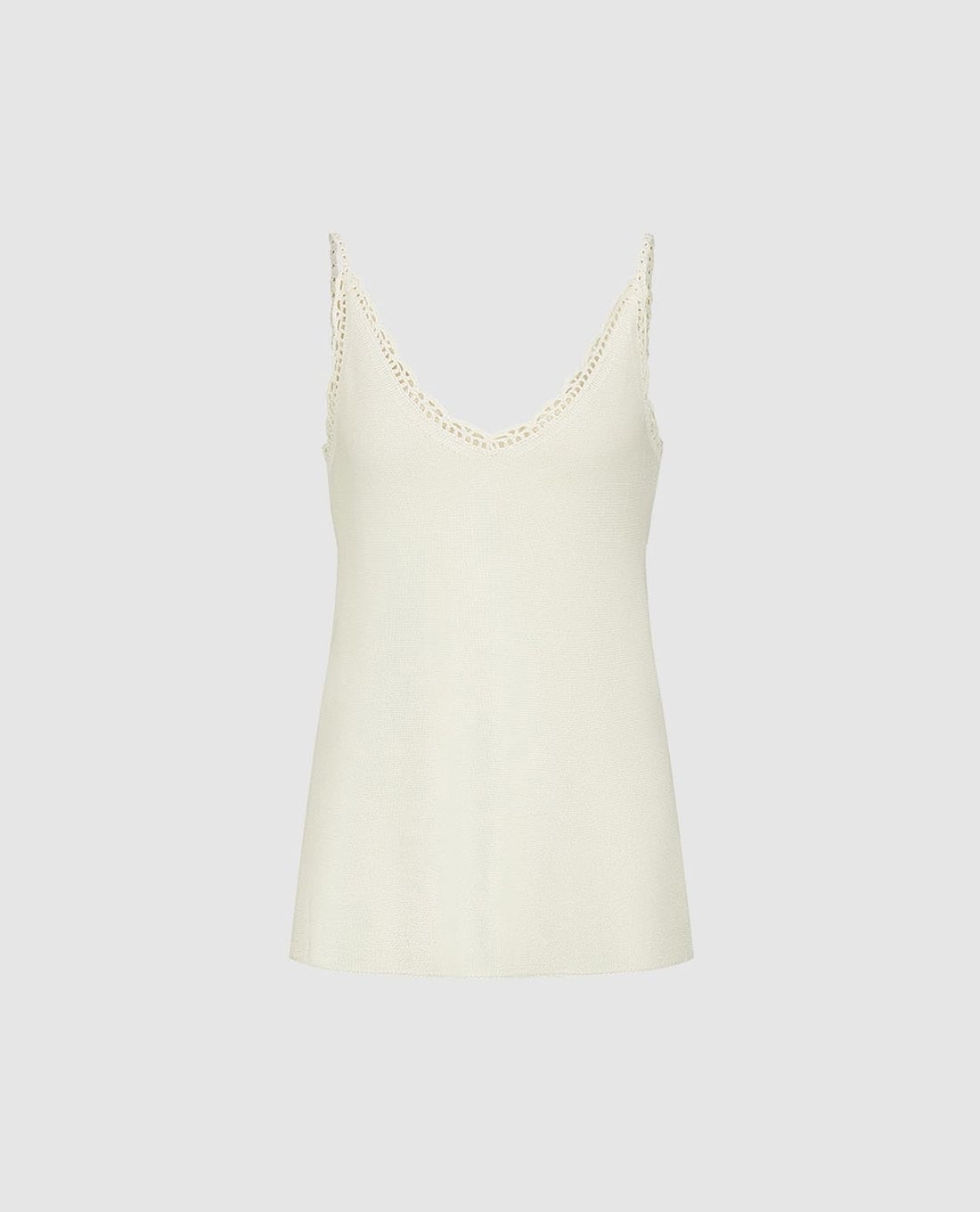 URBAN REVIVO - Áo hai dây nữ dệt kim phối ren