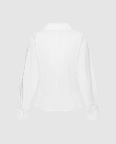  URBAN REVIVO - Áo kiểu nữ cổ bẻ tay dài vạt chéo 