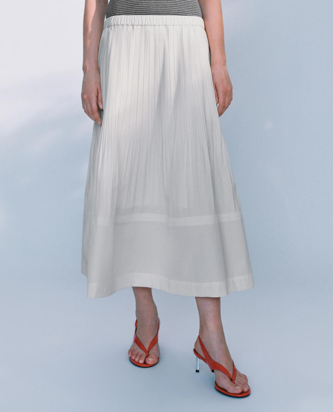 URBAN REVIVO - Chân váy chữ A midi lưng thun