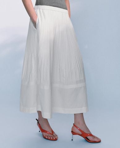  URBAN REVIVO - Chân váy chữ A midi lưng thun 