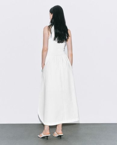  URBAN REVIVO - Đầm sát nách midi dáng xoè 