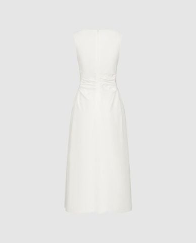  URBAN REVIVO - Đầm sát nách midi cổ vuông dáng xòe 