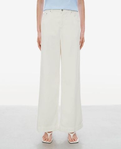  URBAN REVIVO - Quần jeans nữ ống rộng thanh lịch 