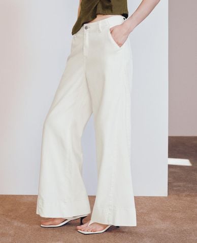  URBAN REVIVO - Quần jeans nữ ống rộng thanh lịch 