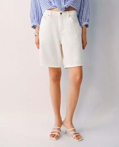  URBAN REVIVO - Quần short jeans nữ ống rộng 