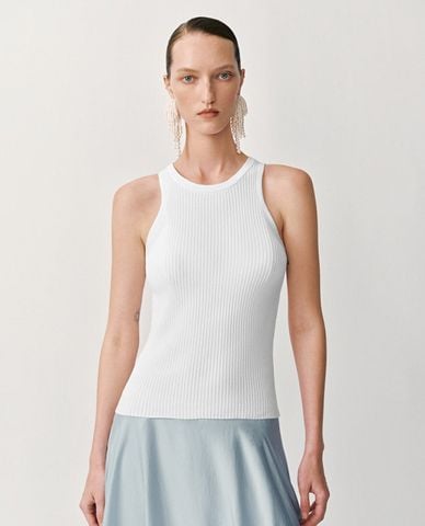  URBAN REVIVO - Áo ba lỗ nữ dệt kim phom ôm 