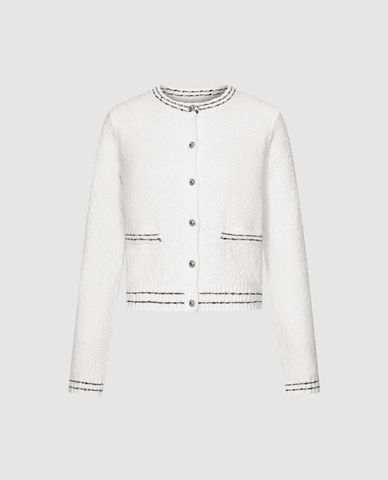  URBAN REVIVO - Áo khoác cardigan nữ tay dài phối viền 