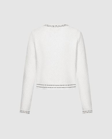  URBAN REVIVO - Áo khoác cardigan nữ tay dài phối viền 