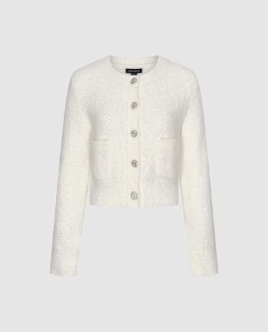  URBAN REVIVO - Áo khoác cardigan nữ phối khuy kim loại 