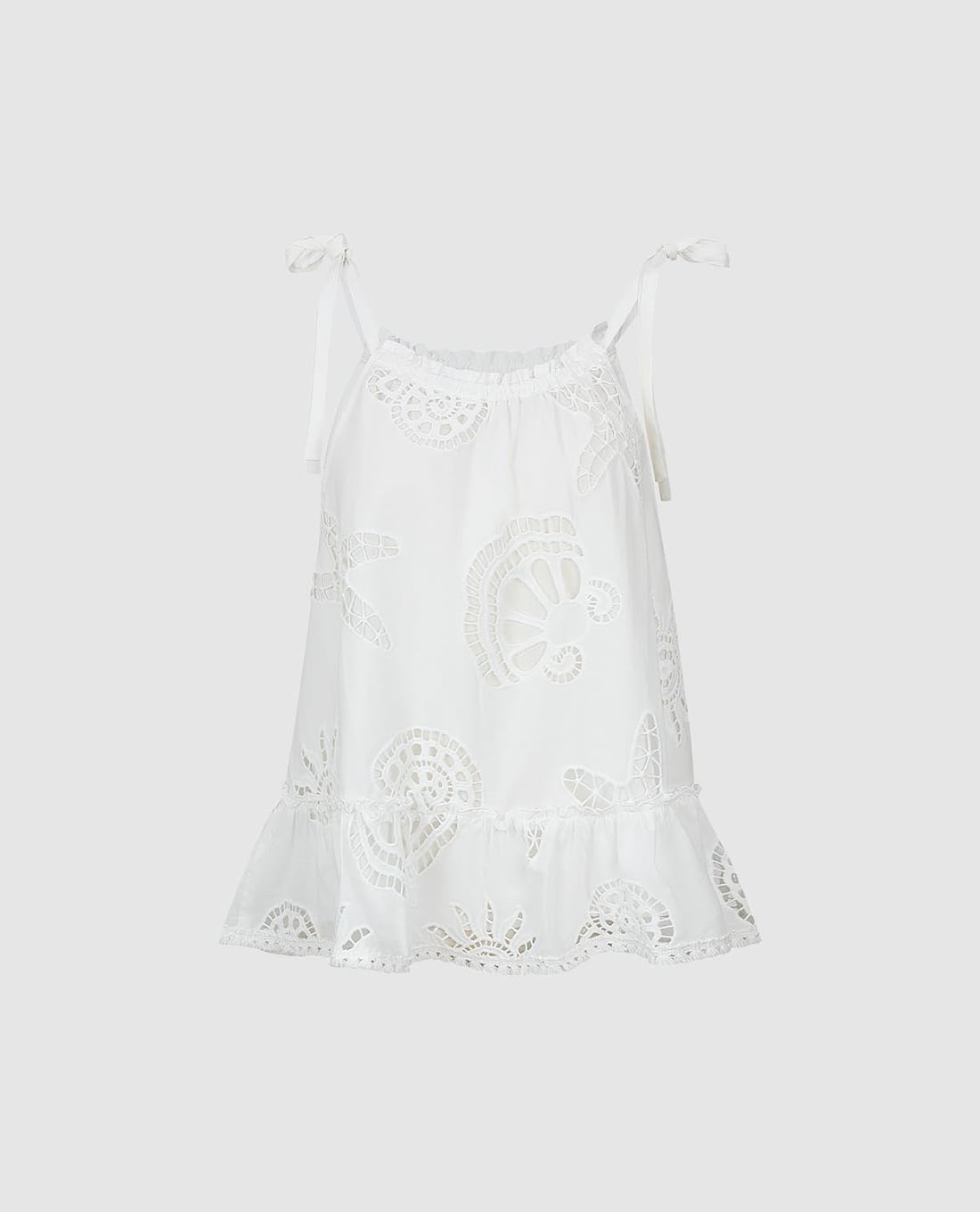 URBAN REVIVO - Áo hai dây nữ dáng suông phối ren