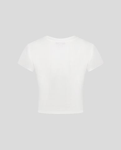  URBAN REVIVO - Áo thun nữ cổ tròn tay ngắn in họa tiết 