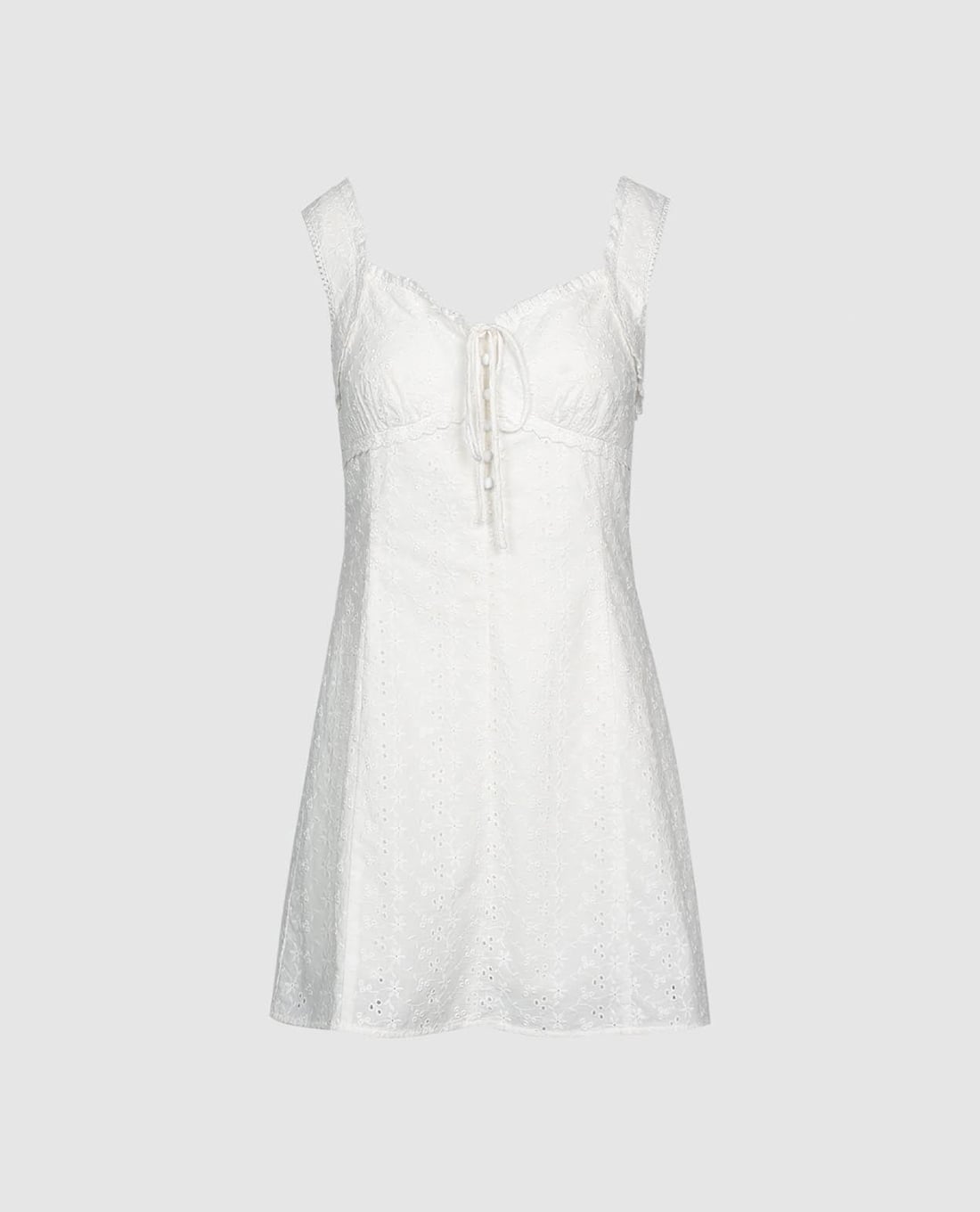 URBAN REVIVO - Đầm hai dây mini cổ tim phối nơ