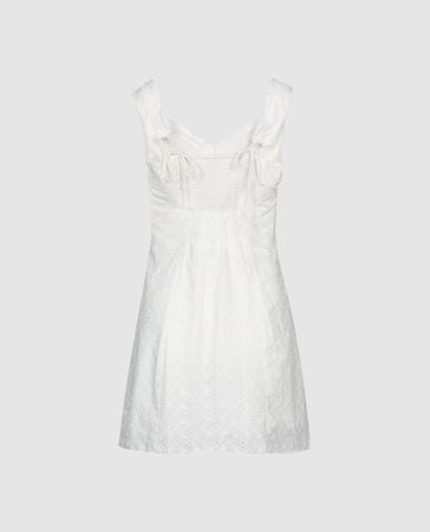  URBAN REVIVO - Đầm hai dây mini cổ tim phối nơ 