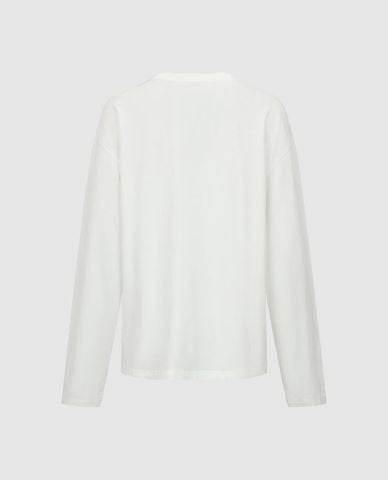  URBAN REVIVO - Áo thun nữ cổ tròn tay dài in họa tiết 