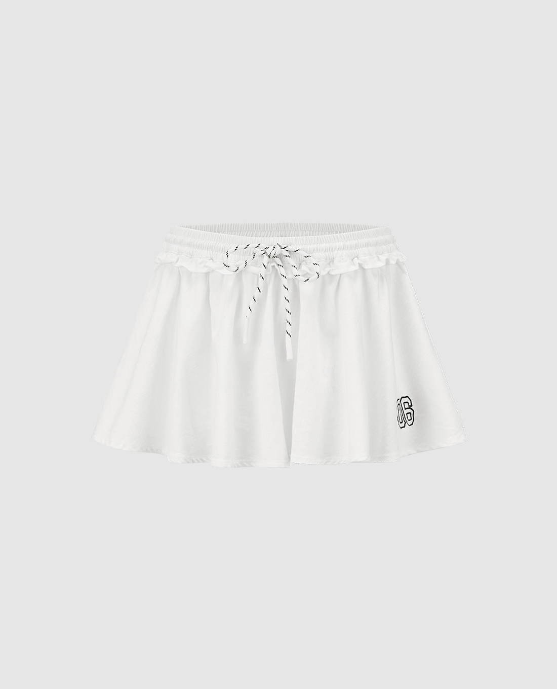 URBAN REVIVO - Chân váy mini lưng thun phối dây rút