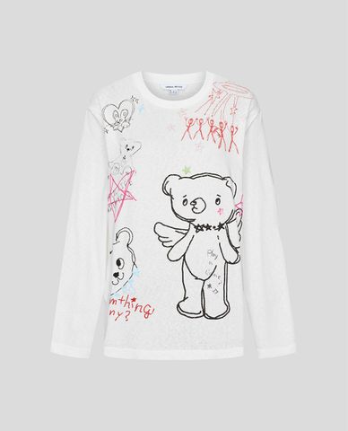  URBAN REVIVO - Áo thun nữ cổ tròn tay dài in họa tiết 