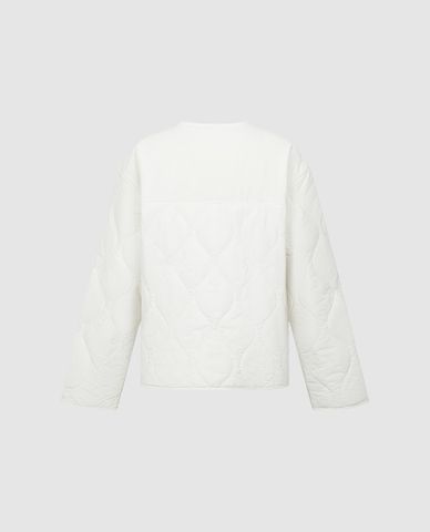  URBAN REVIVO - Áo khoác phao nữ cổ tròn tay dài phối túi 