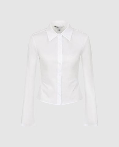  URBAN REVIVO - Áo sơ mi nữ cổ bẻ tay loe phom ôm 