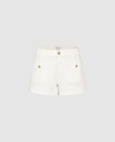  URBAN REVIVO - Quần short jeans nữ túi đắp khuy vân 