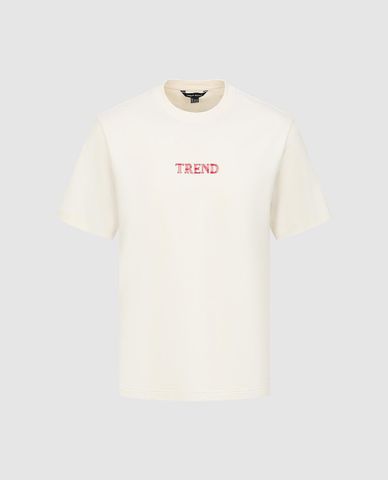  URBAN REVIVO - Áo thun nam cổ tròn tay ngắn in chữ 