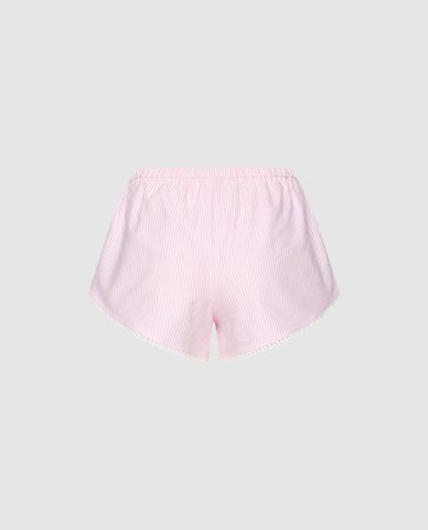  URBAN REVIVO - Quần short ngắn nữ lưng thun viền ren 