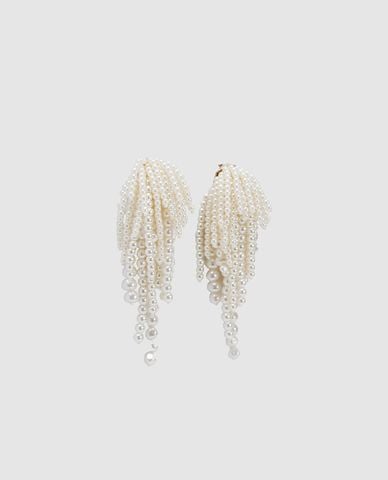  URBAN REVIVO - Khuyên tai nữ ngọc trai dáng thả 