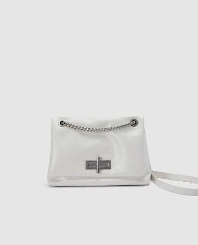  URBAN REVIVO - Túi đeo vai nữ hình thang khoá xoay 