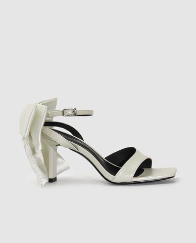  URBAN REVIVO - Giày sandals cao gót nữ mũi vuông phối nơ 