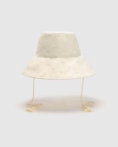  URBAN REVIVO - Nón bucket nữ thêu hoa nhí 