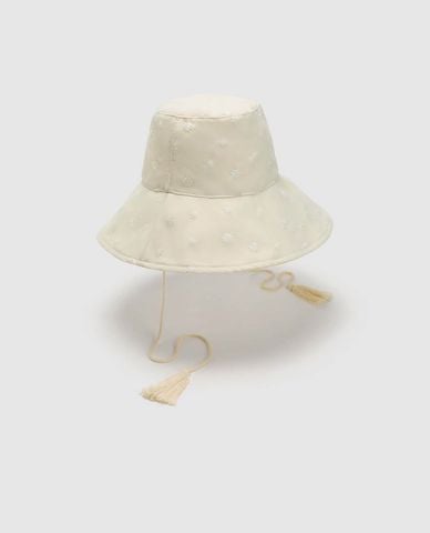  URBAN REVIVO - Nón bucket nữ thêu hoa nhí 
