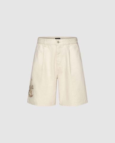  URBAN REVIVO - Quần short jeans nam thêu họa tiết 