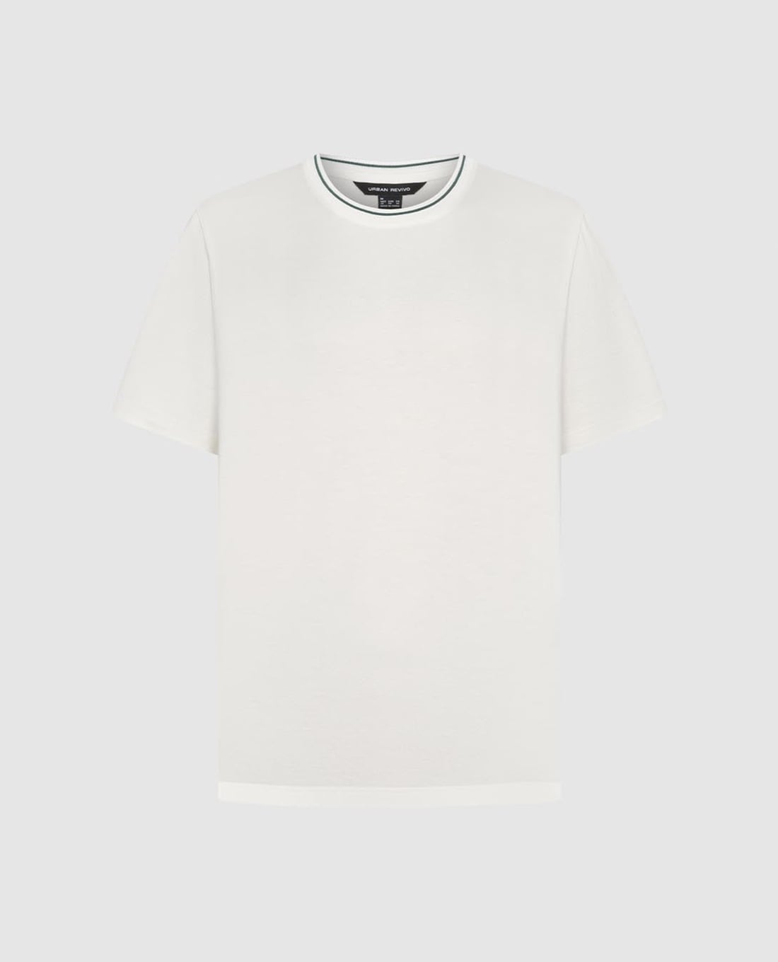 URBAN REVIVO - Áo thun nam cổ tròn tay ngắn phối viền