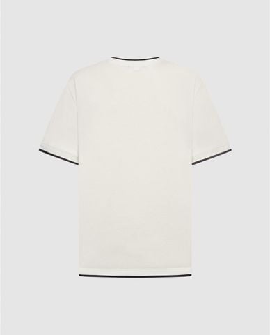  URBAN REVIVO - Áo thun nam cổ tròn tay ngắn phối viền 